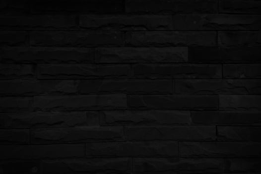 Old black brick wall texture for background with copy space for design. dark wallpaper photo