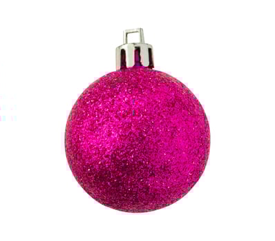 Pink Christmas ball isolated on white background photo