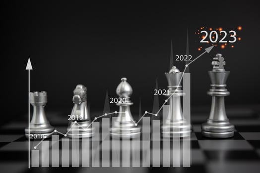financial currency management profit financial growth chess game on board 2023 graph Money trade market analysis stock strategy success technology. photo