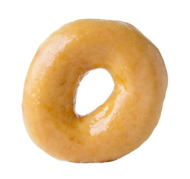 Glazed donut isolated on white with clipping path photo