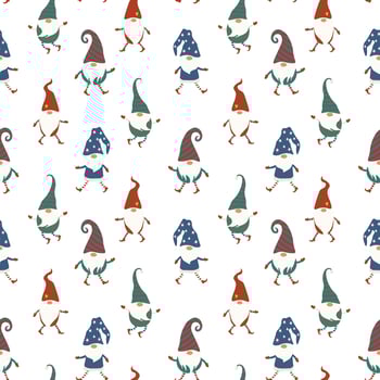 Bright Christmas Gnomes Seamless Pattern photo