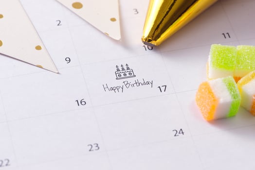 writing cake on calendar happy birthday photo
