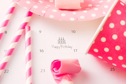 writing cake on calendar happy birthday photo