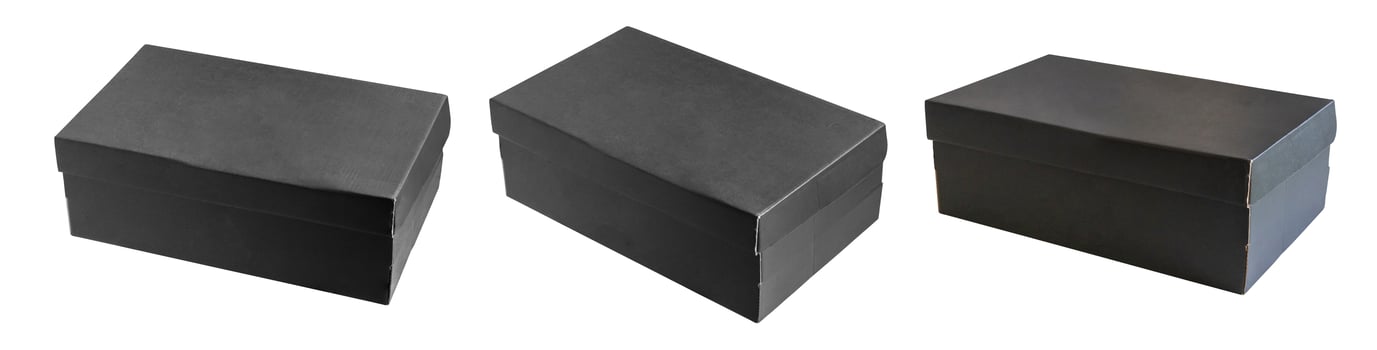 Mockup black box set isolated on white background photo