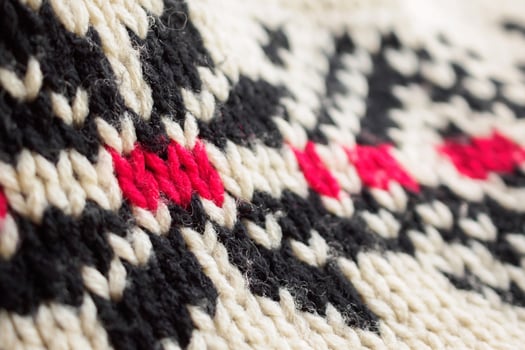 close up of knitted woolen fabric texture background photo