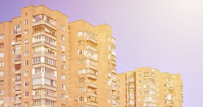 Russian old Multi-storey building photo