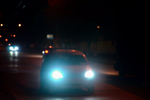Blurred landscape of night city photo