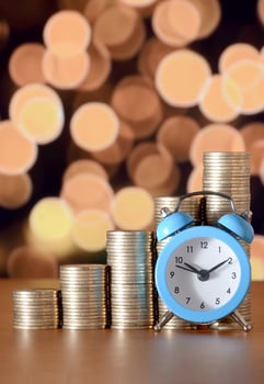 Time for savings money concept, banking and business idea photo