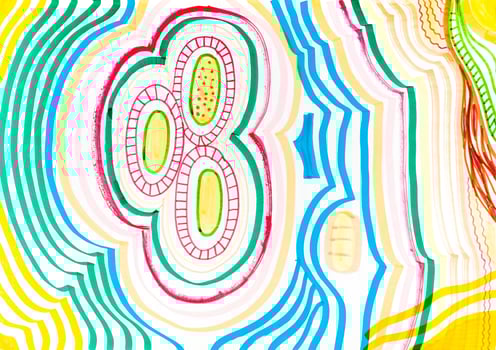 abstract drawing of geometric pattern with ovals photo
