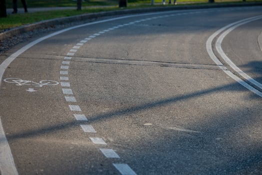 Road with cycle path photo