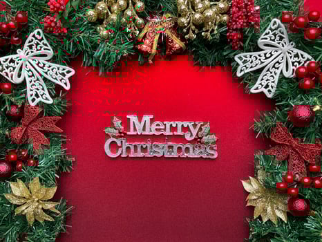 Merry christmas flat lay with copy space photo