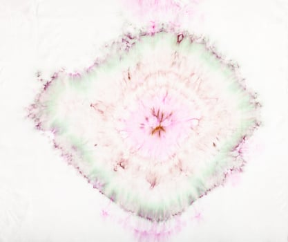 pattern in tie-dye batik technique on white silk photo