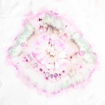 abstract spot in tie-dye batik on white silk photo