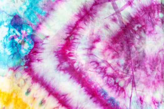 detail of colorful colored batik silk scarf photo