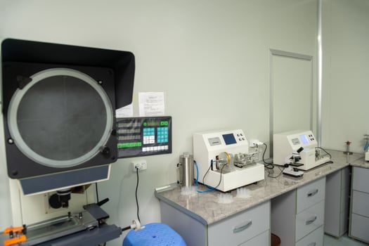 The machinery and equipment at a medical production warehouse for syringes and droppers photo