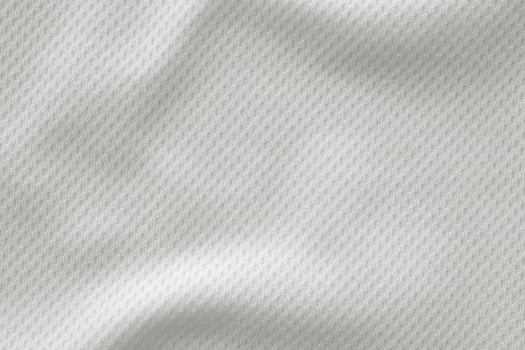 White sports clothing fabric jersey football shirt texture top view close up photo