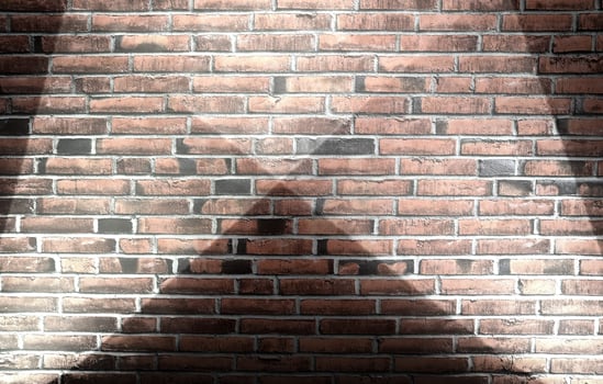 Aged and weathered brick wall textures with very bright spotlight illumination photo