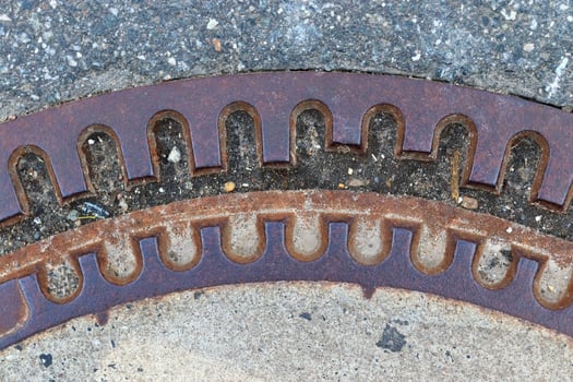 Detailed close up view on metal and steel surfaces. photo