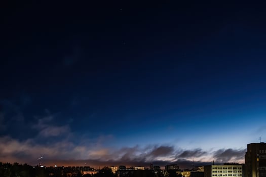 Soyuz space rocket launch. Space jellyfish in sky. Plume of rocket gases in sun at dawn. photo