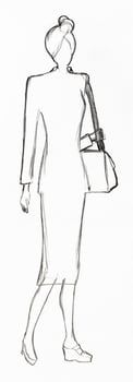 outline of fashionable silhouette of woman of 40s photo
