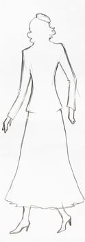 outline of fashionable silhouette of woman of 30s photo
