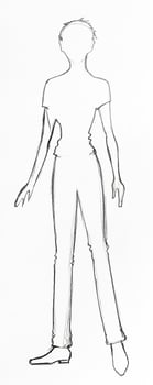 outline of fashionable silhouette of woman of 90s photo