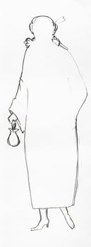 outline of fashionable silhouette of woman of 10s photo