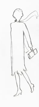 outline of fashionable silhouette of woman of 20s photo