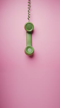 Vintage Retro Telephone Style, Old Object from 1980-1990, Technology and Communication in the Past. Clean, Colourful  and Minimal photo