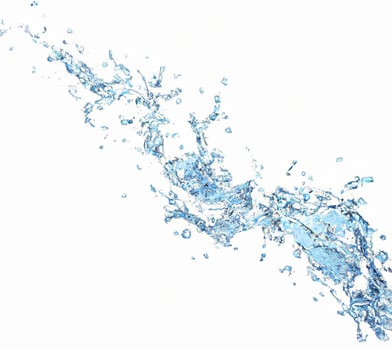 Blue water splash isolated. photo