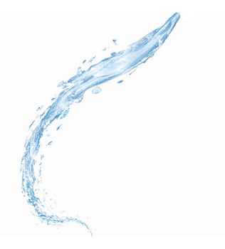 Blue water splash isolated. photo
