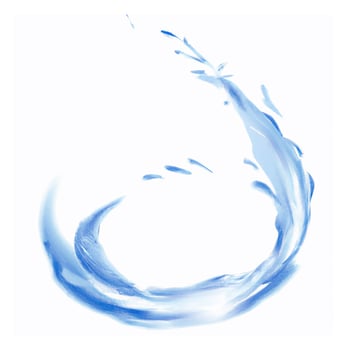 Blue water splash isolated. photo