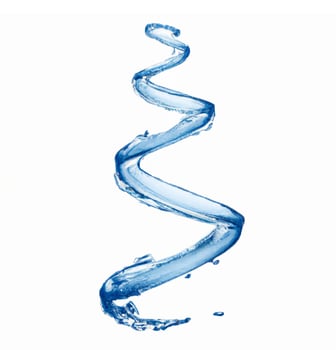 Blue water splash isolated. photo