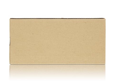 Blank cardboard box isolated on white background photo