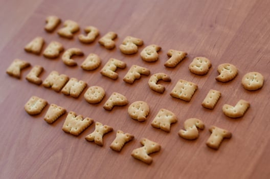 Cracker alphabet characters photo