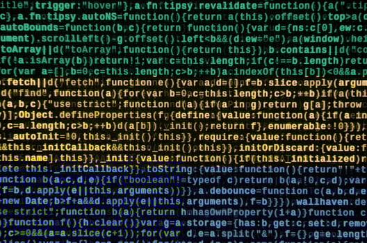 Gabon flag  is depicted on the screen with the program code. The concept of modern technology and site development photo