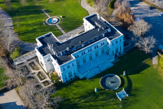 Newport, Rhode Island - Nov 29, 2020 -  Exterior view of historic Rosecliff Mansion in Newport, Rhode Island. photo