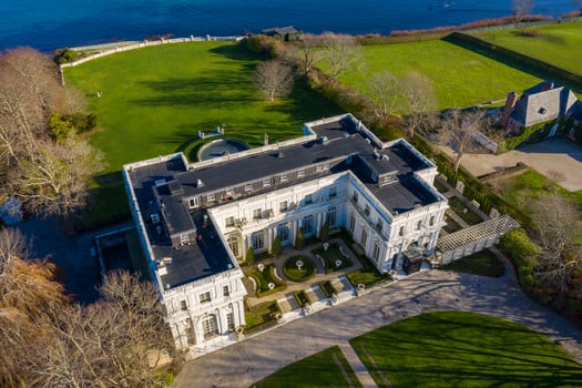 Newport, Rhode Island - Nov 29, 2020 -  Exterior view of historic Rosecliff Mansion in Newport, Rhode Island. photo