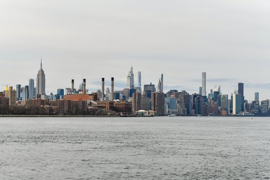 Panoramic view of the East Side of the Manhattan Skyline from Brooklyn, New York. photo