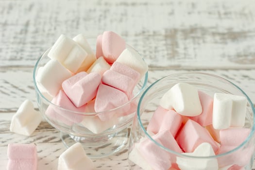 Marshmallow. Close-up of Marshmallows colorful chewy candies closeup. Sweet food dessert. photo