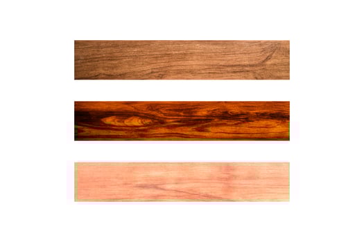 Set of three wooden sign isolated on white background with clipping path for design or work photo
