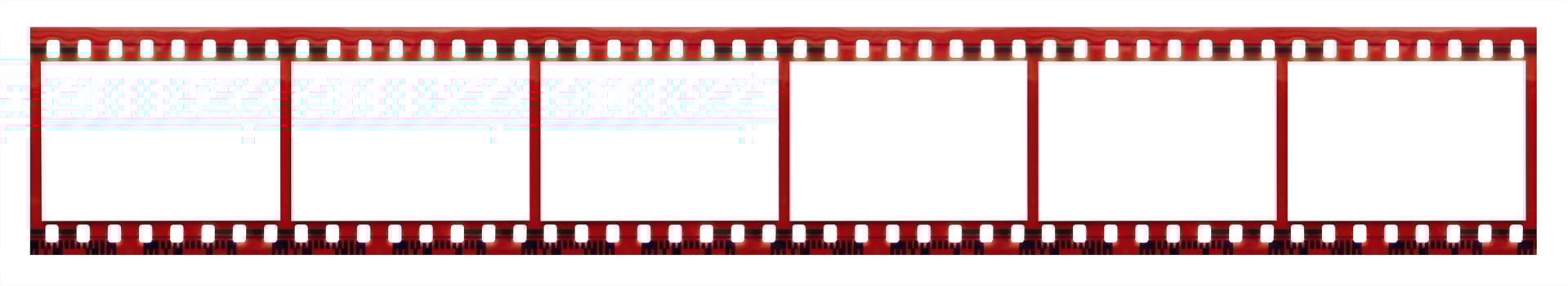 Film strip with copy space blank picture frames for photo isolated on white background