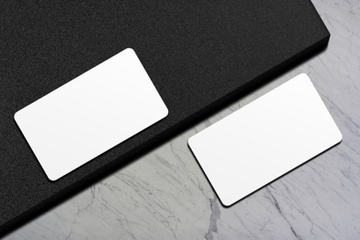 Realistic blank business card illustration for mockup. 3D Render. photo