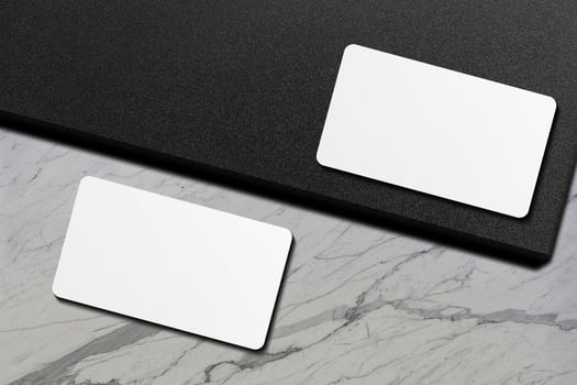 Realistic blank business card illustration for mockup. 3D Render. photo