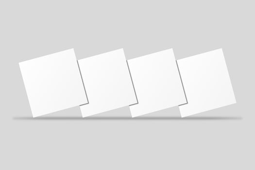 Realistic blank square business card illustration for mockup. 3D Render. photo