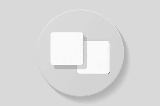 Realistic blank square business card illustration for mockup. 3D Render. photo