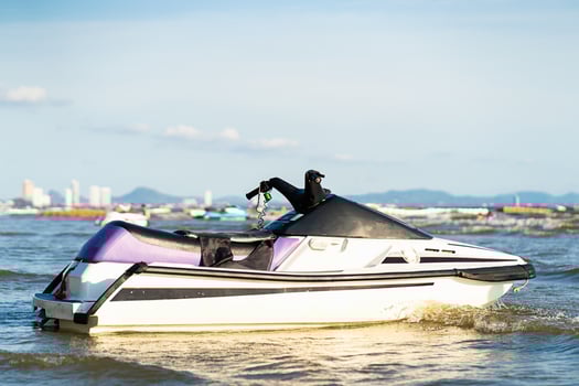 Jet ski parked on the sea photo