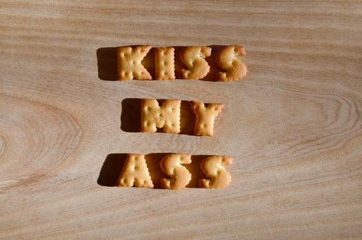 Kiss my ass. Heap of edible letters photo