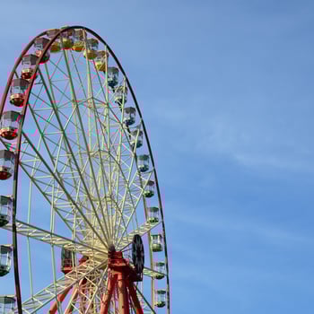 Entertainment Ferris wheel against the clear blue sky photo