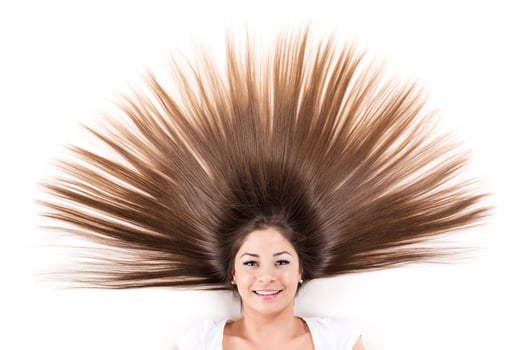Brunette with long hair photo